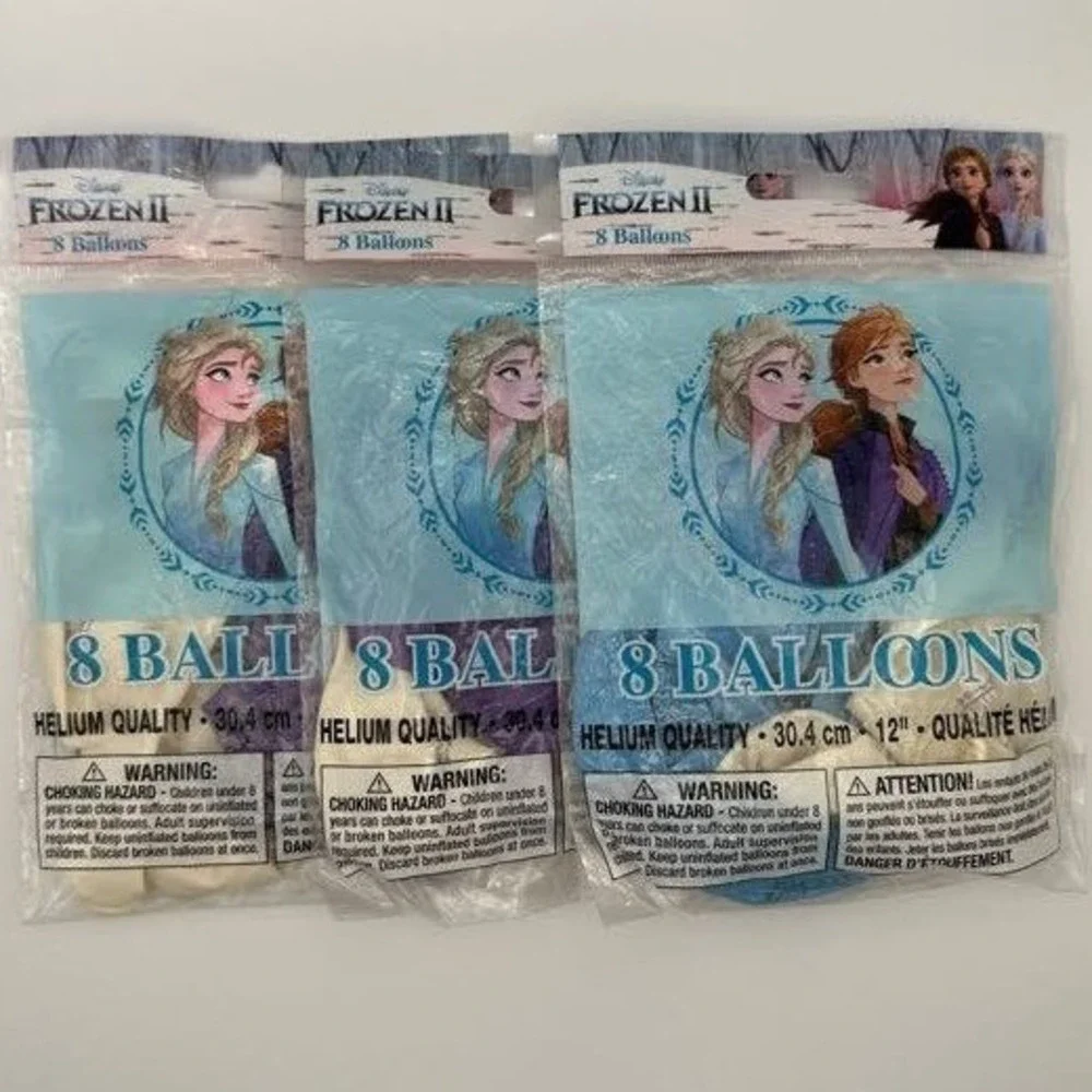 Disney Frozen Birthday Party Balloons 24 Total 3 Pack of 8 Elsa Anna Brand New